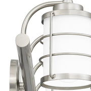 Quoizel Hazlett 31in 4-Light Vanity Light | Industrial Brushed Nickel and Opal Etched Glass | Bathroom Vanity | 31 x 7 x 6.75 in | Model HZT8631BN