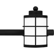 Quoizel Hazlett 4 Light Bath Light, Matte Black/Opal Etched