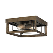 Quoizel Infinger 2 Light Semi-Flush Mount, Statuary Bronze/Seeded