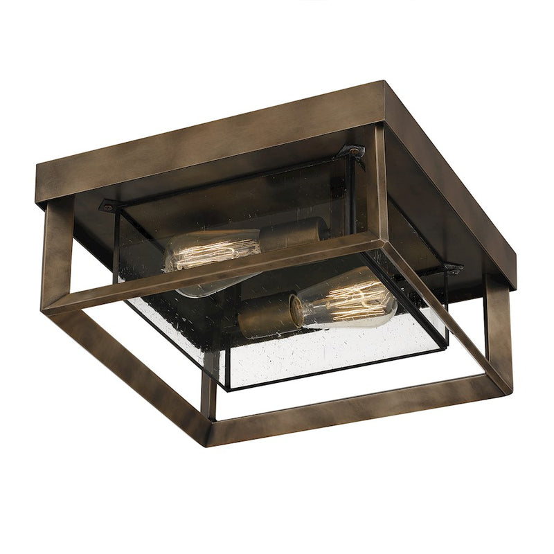 Quoizel Infinger 2 Light Semi-Flush Mount, Statuary Bronze/Seeded
