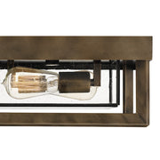Quoizel Infinger 2 Light Semi-Flush Mount, Statuary Bronze/Seeded