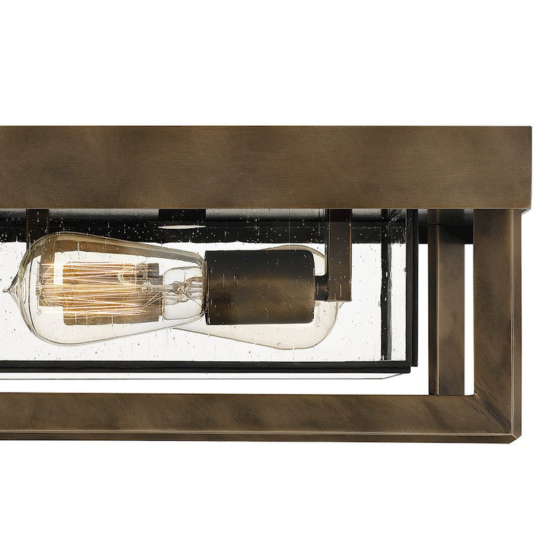 Quoizel Infinger 2 Light Semi-Flush Mount, Statuary Bronze/Seeded