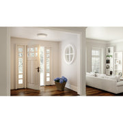 Quoizel Irving 14" Semi-Flush Mount, Brushed Aluminum/White