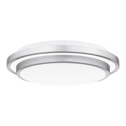 Quoizel Irving 14" Semi-Flush Mount, Brushed Aluminum/White