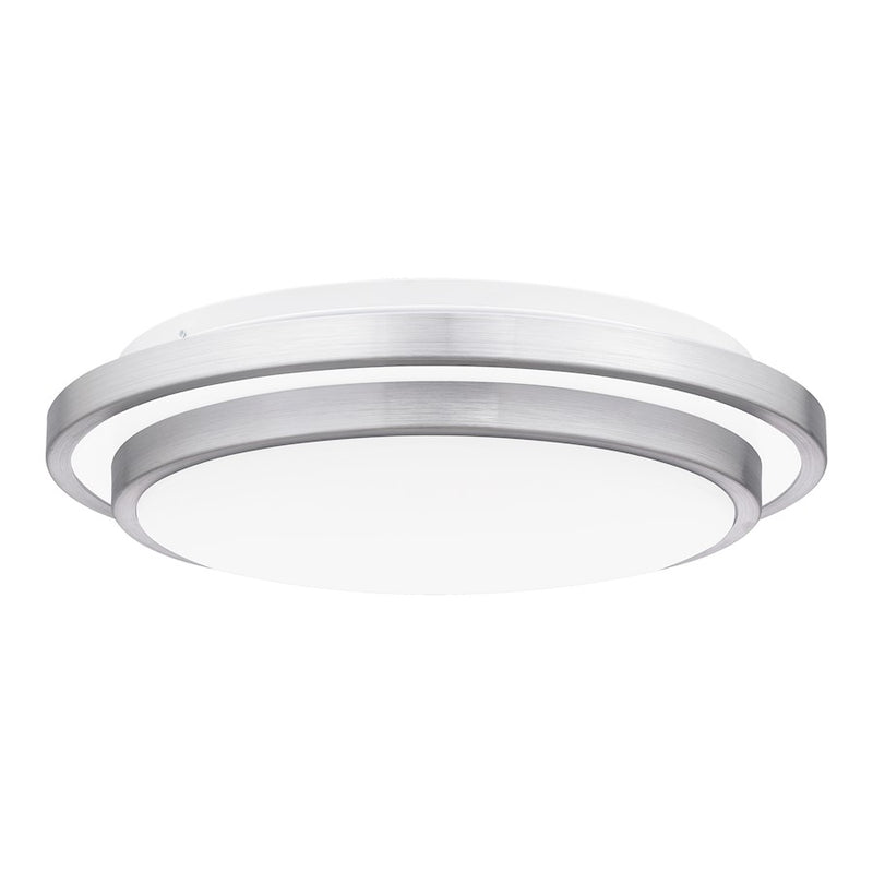 Quoizel Irving 14" Semi-Flush Mount, Brushed Aluminum/White