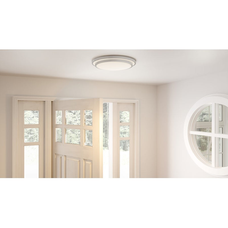 Quoizel Irving 14" Semi-Flush Mount, Brushed Aluminum/White