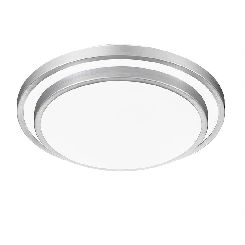 Quoizel Irving 14" Semi-Flush Mount, Brushed Aluminum/White