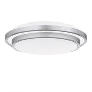 Quoizel Irving 14" Semi-Flush Mount, Brushed Aluminum/White