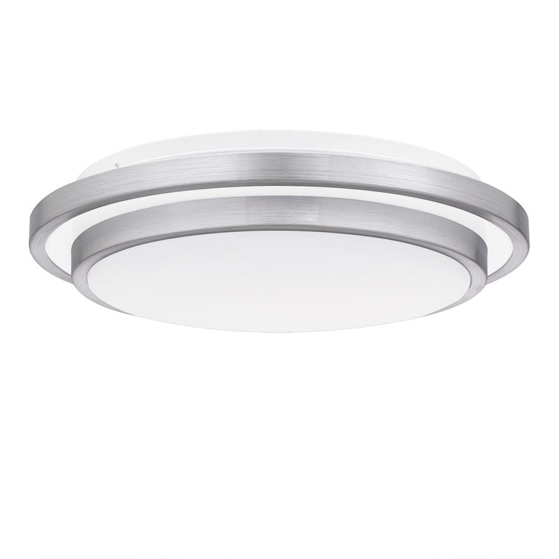 Quoizel Irving 14" Semi-Flush Mount, Brushed Aluminum/White