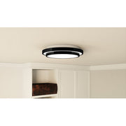 Quoizel Irving 14" Semi-Flush Mount, Matte Black/White