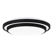 Quoizel Irving 14" Semi-Flush Mount, Matte Black/White