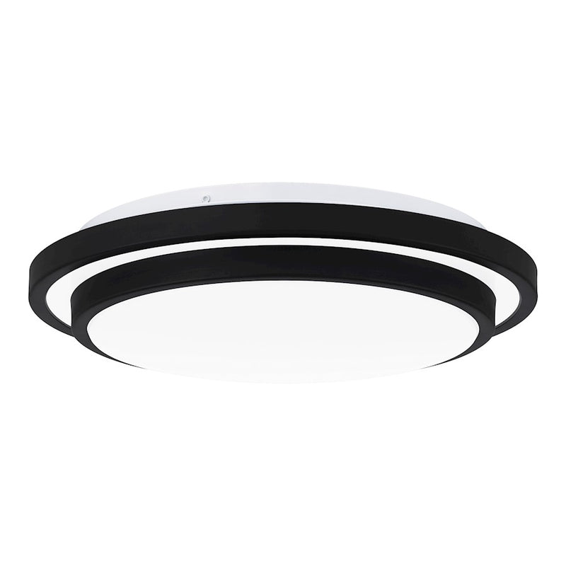 Quoizel Irving 14" Semi-Flush Mount, Matte Black/White