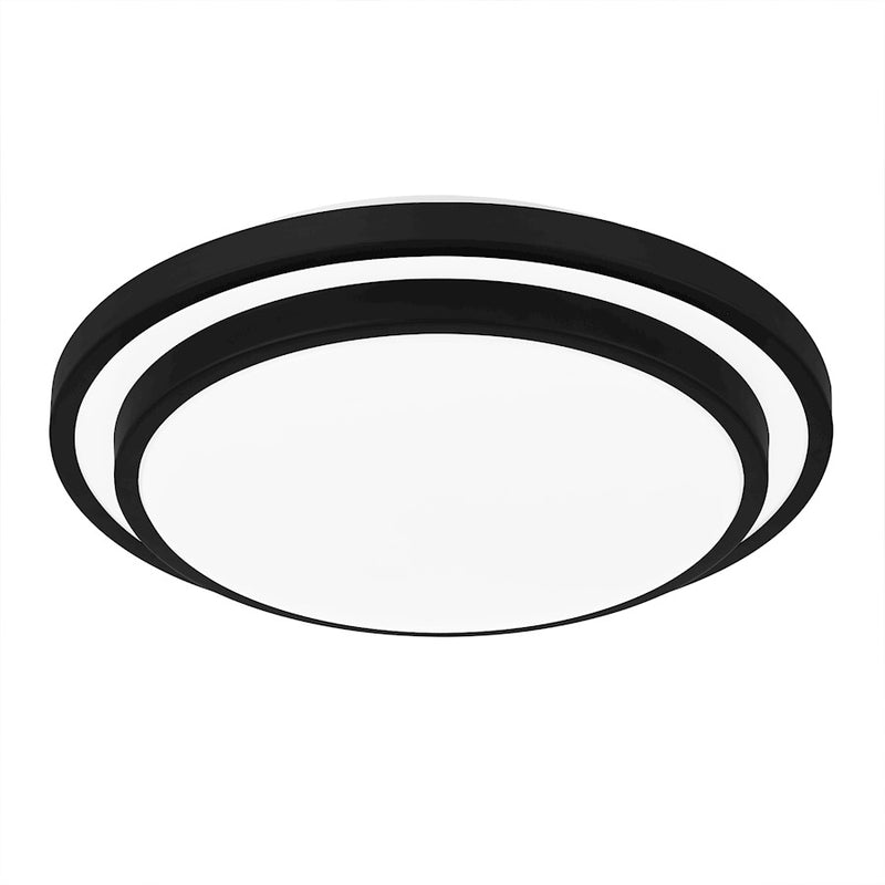 Quoizel Irving 14" Semi-Flush Mount, Matte Black/White