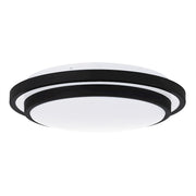 Quoizel Irving 14" Semi-Flush Mount, Matte Black/White