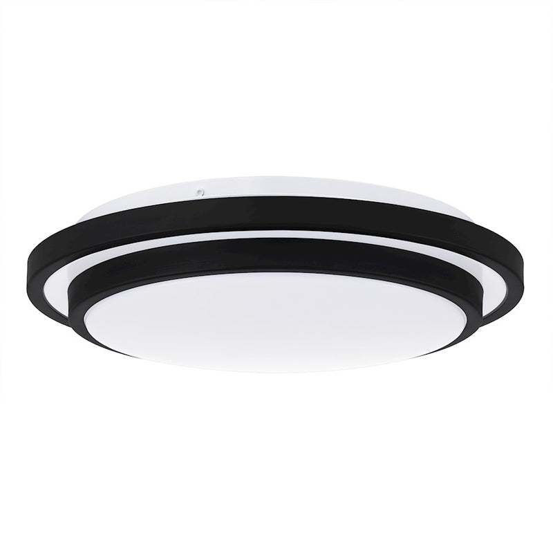 Quoizel Irving 14" Semi-Flush Mount, Matte Black/White