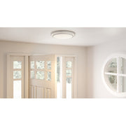 Quoizel Irving 16" Semi-Flush Mount, Brushed Aluminum/White
