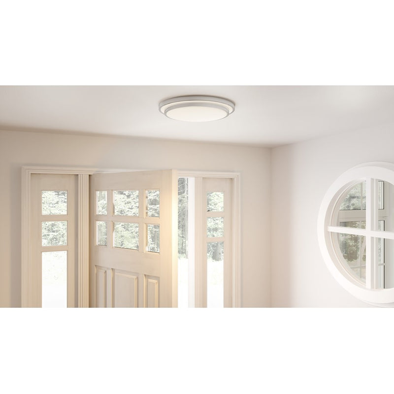 Quoizel Irving 16" Semi-Flush Mount, Brushed Aluminum/White