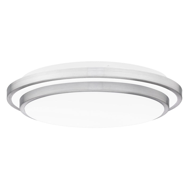 Quoizel Irving 16" Semi-Flush Mount, Brushed Aluminum/White