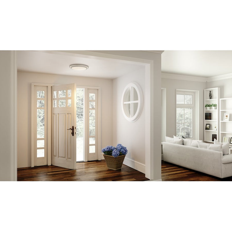 Quoizel Irving 16" Semi-Flush Mount, Brushed Aluminum/White