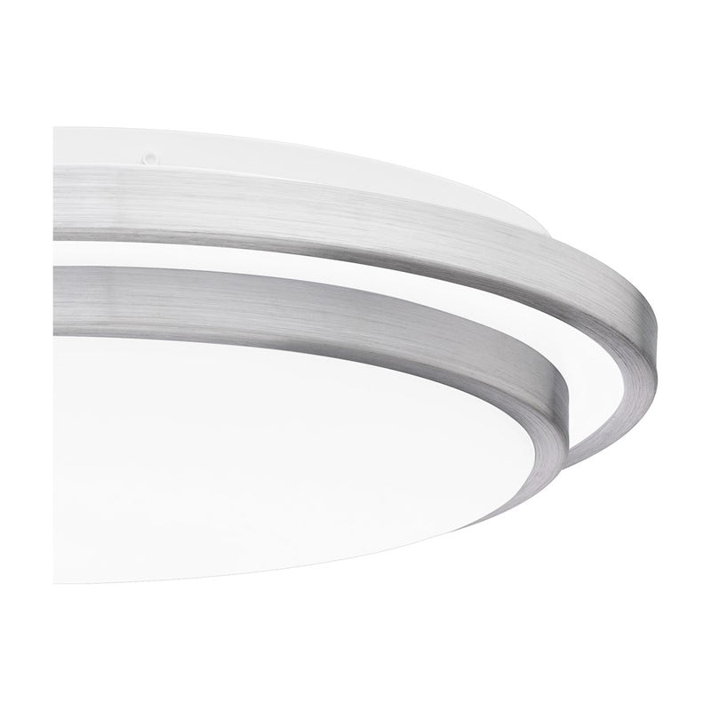 Quoizel Irving 16" Semi-Flush Mount, Brushed Aluminum/White