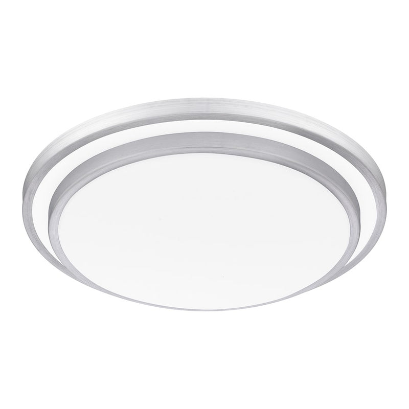 Quoizel Irving 16" Semi-Flush Mount, Brushed Aluminum/White