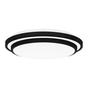 Quoizel Irving 16" Semi-Flush Mount, Matte Black/White