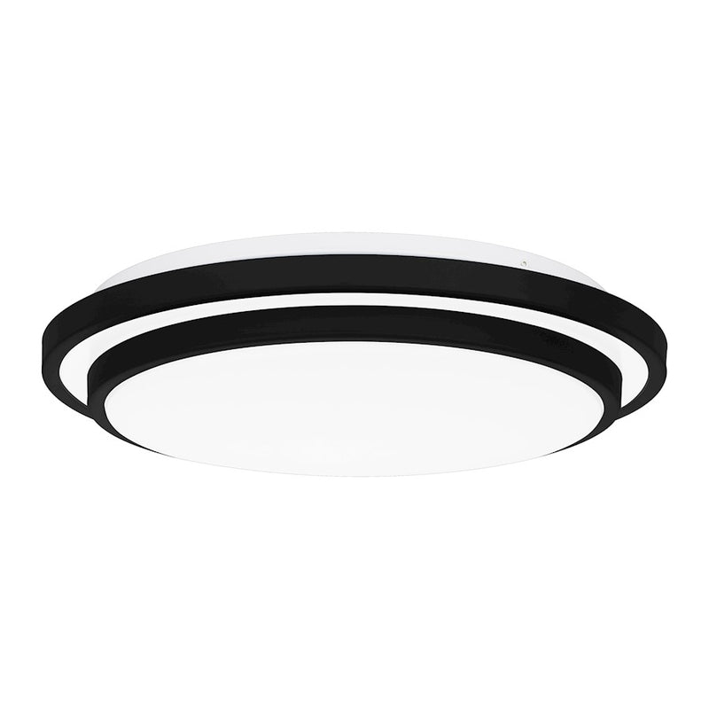 Quoizel Irving 16" Semi-Flush Mount, Matte Black/White