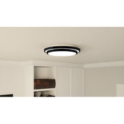Quoizel Irving 16" Semi-Flush Mount, Matte Black/White