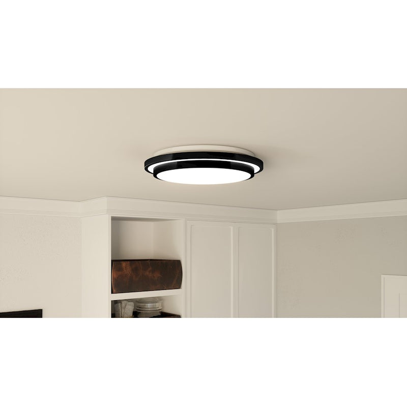 Quoizel Irving 16" Semi-Flush Mount, Matte Black/White