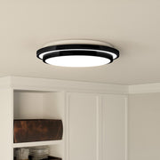 Quoizel Irving 16" Semi-Flush Mount, Matte Black/White