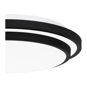 Quoizel Irving 16" Semi-Flush Mount, Matte Black/White