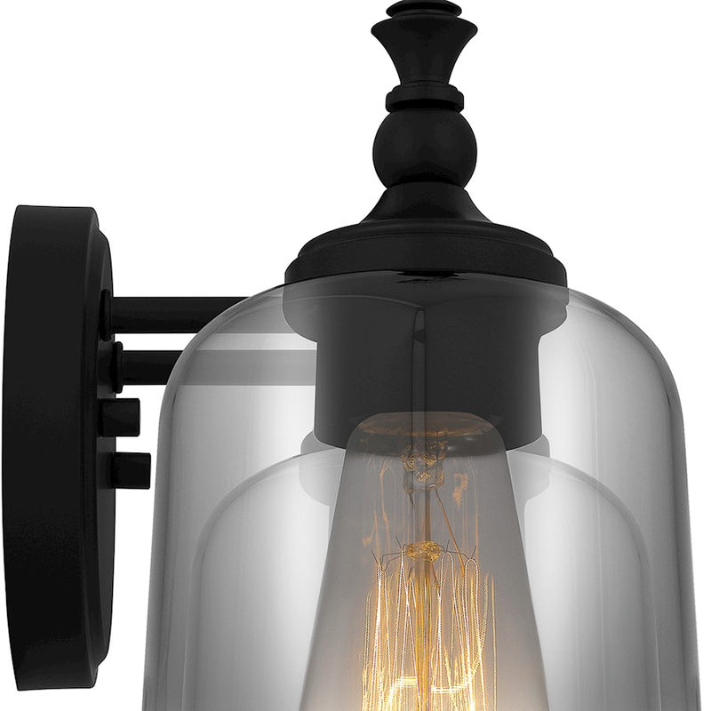Quoizel Jenson 3 Light Bath Light, Matte Black/Smoke