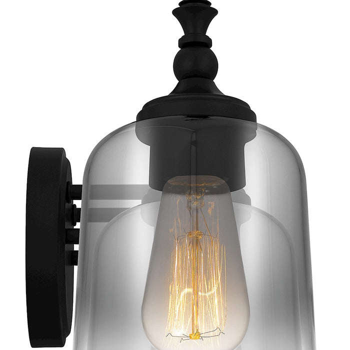 Quoizel Jenson 4 Light Bath Light, Matte Black/Smoke