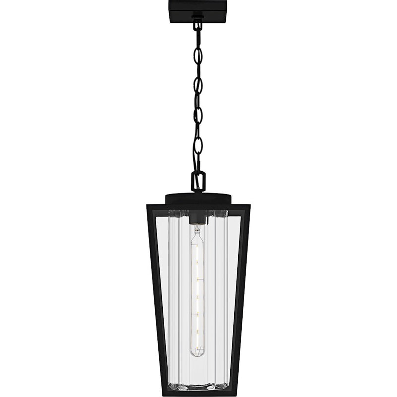 Quoizel Jett 1Lt Mini Pendant, Black/Clear/Ribbed/Clear