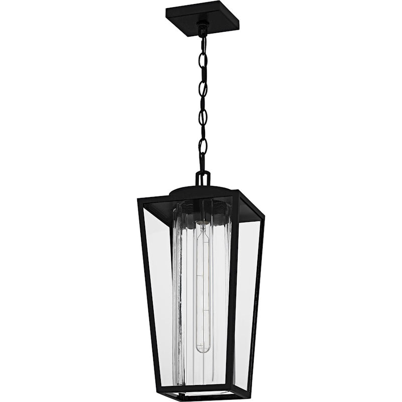 Quoizel Jett 1Lt Mini Pendant, Black/Clear/Ribbed/Clear