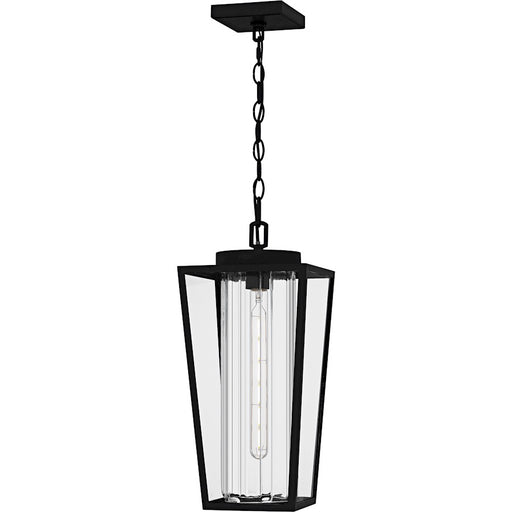 Quoizel Jett 1Lt 19" Outdoor Lantern, Black/Clear/Ribbed/Clear - JET1909MBK
