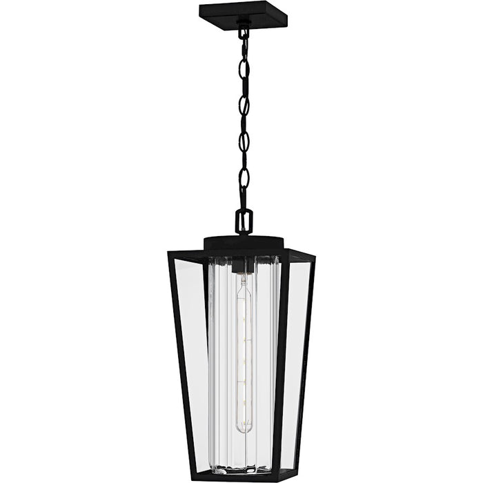 Quoizel Jett 1Lt 19" Outdoor Lantern, Black/Clear/Ribbed/Clear - JET1909MBK