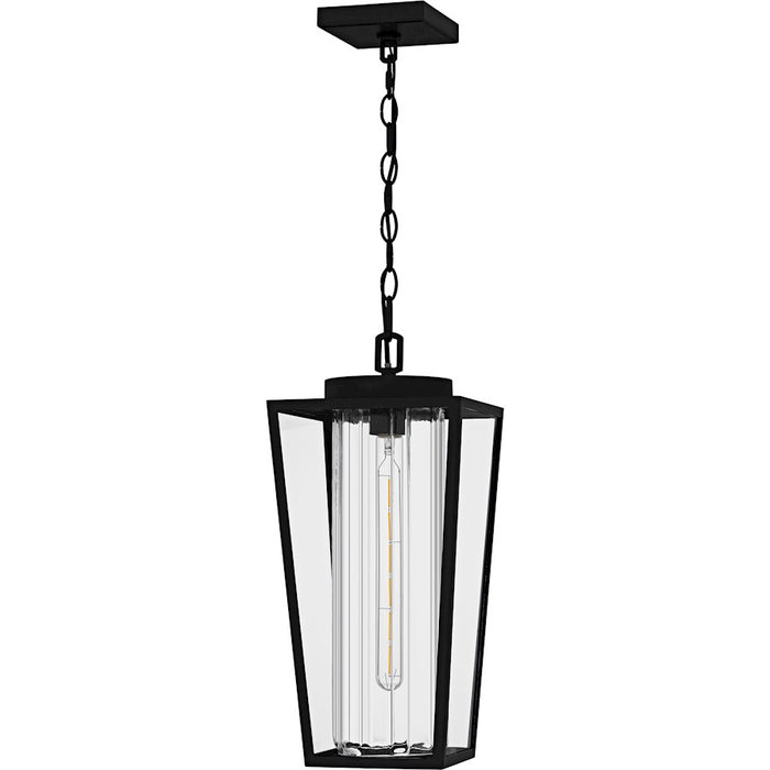 Quoizel Jett 1Lt 19" Outdoor Lantern, Black/Clear/Ribbed/Clear