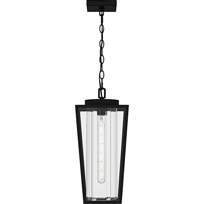 Quoizel Jett 1Lt 19" Outdoor Lantern, Black/Clear/Ribbed/Clear