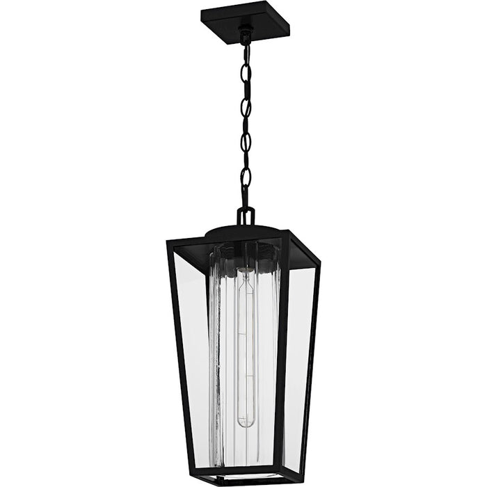 Quoizel Jett 1Lt 19" Outdoor Lantern, Black/Clear/Ribbed/Clear