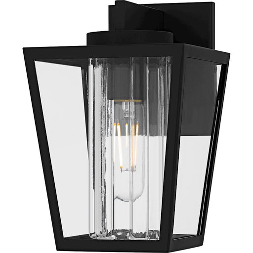 Quoizel Jett 1Lt 10" Outdoor Lantern, Black/Clear/Ribbed/Clear - JET8307MBK