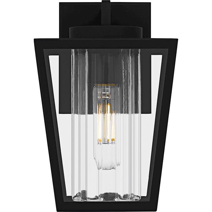 Quoizel Jett 1Lt 10" Outdoor Lantern, Black/Clear/Ribbed/Clear