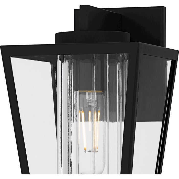 Quoizel Jett 1Lt 10" Outdoor Lantern, Black/Clear/Ribbed/Clear