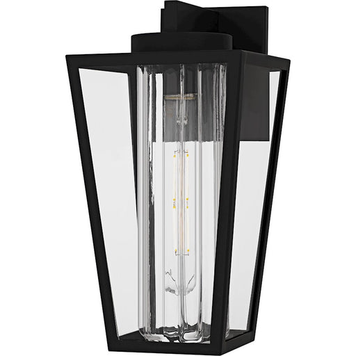 Quoizel Jett 1Lt 14" Outdoor Lantern, Black/Clear/Ribbed/Clear - JET8407MBK