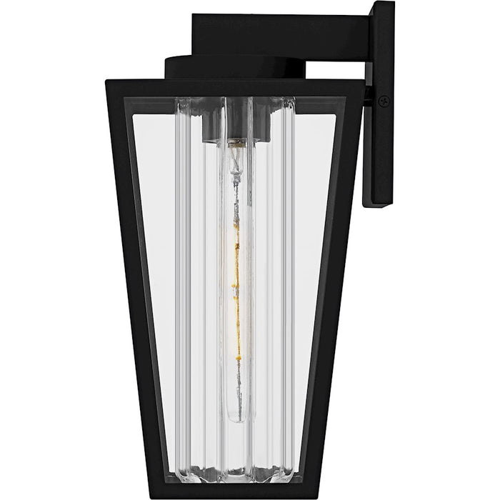 Quoizel Jett 1Lt 14" Outdoor Lantern, Black/Clear/Ribbed/Clear