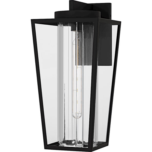 Quoizel Jett 1Lt 18" Outdoor Lantern, Black/Clear/Ribbed/Clear - JET8409MBK