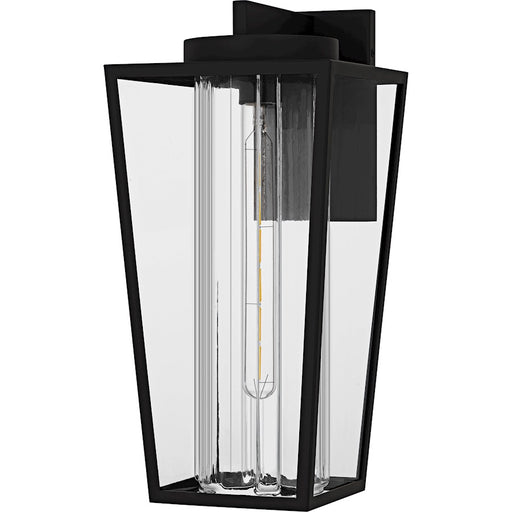 Quoizel Jett 1Lt 18" Outdoor Lantern, Black/Clear/Ribbed/Clear