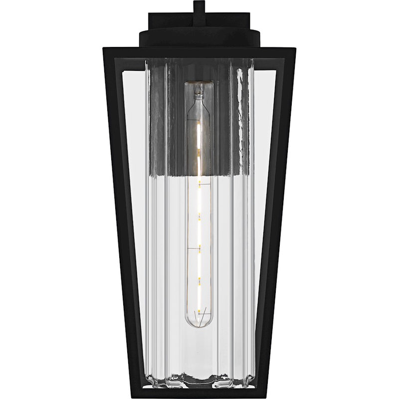 Quoizel Jett 1Lt 18" Outdoor Lantern, Black/Clear/Ribbed/Clear