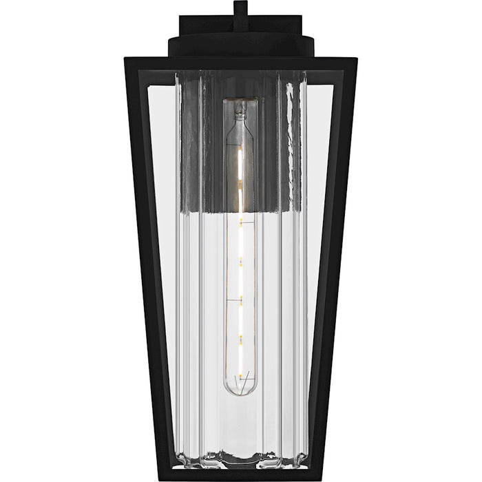 Quoizel Jett 1Lt 18" Outdoor Lantern, Black/Clear/Ribbed/Clear