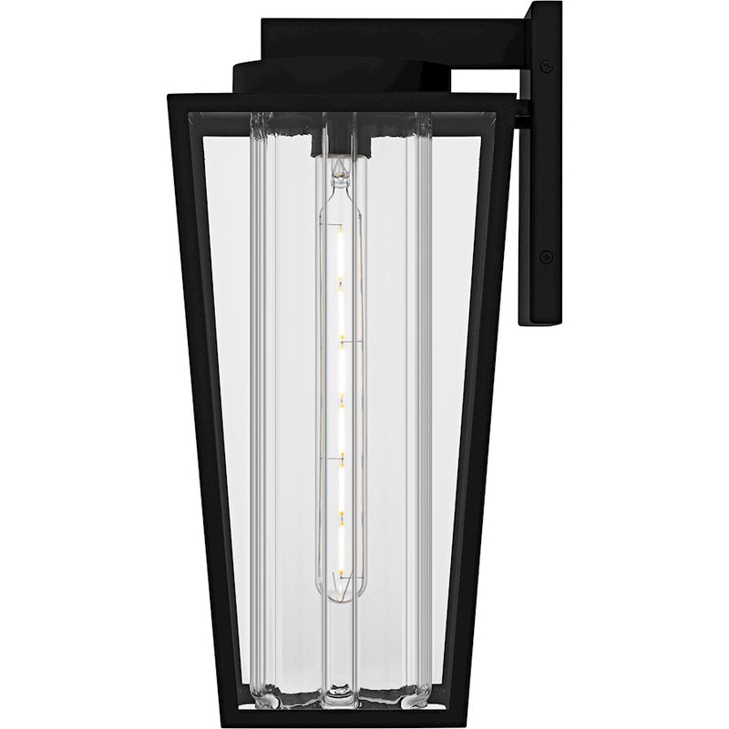 Quoizel Jett 1Lt 18" Outdoor Lantern, Black/Clear/Ribbed/Clear